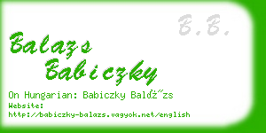 balazs babiczky business card